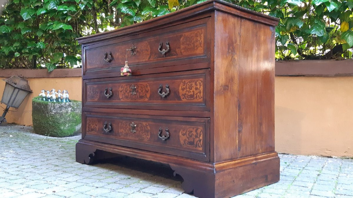 Antique Venetian Inlaid Chest Of Drawers-photo-3