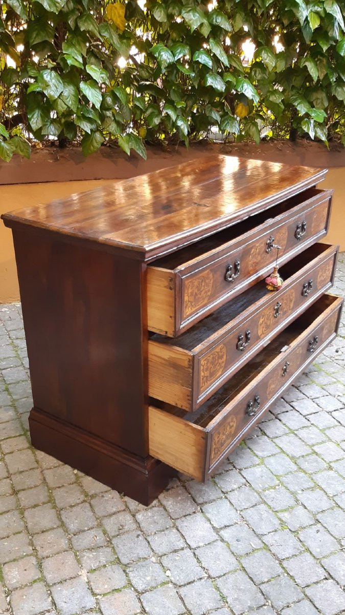 Antique Venetian Inlaid Chest Of Drawers-photo-7