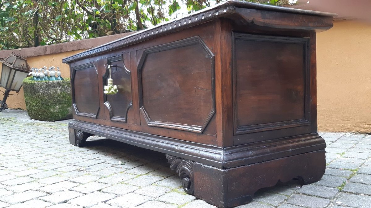Antique 17th Century Emilian Walnut Chest-photo-4