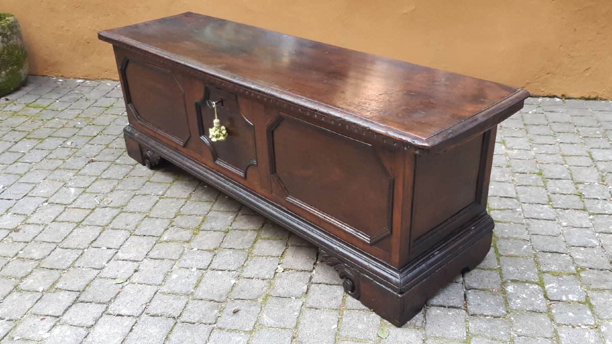 Antique 17th Century Emilian Walnut Chest-photo-5