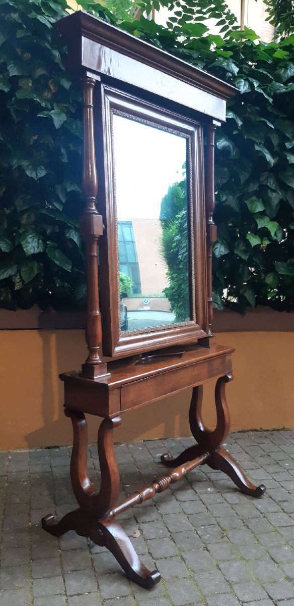 Antique 19th Century Charles X Psyche Mirror-photo-5
