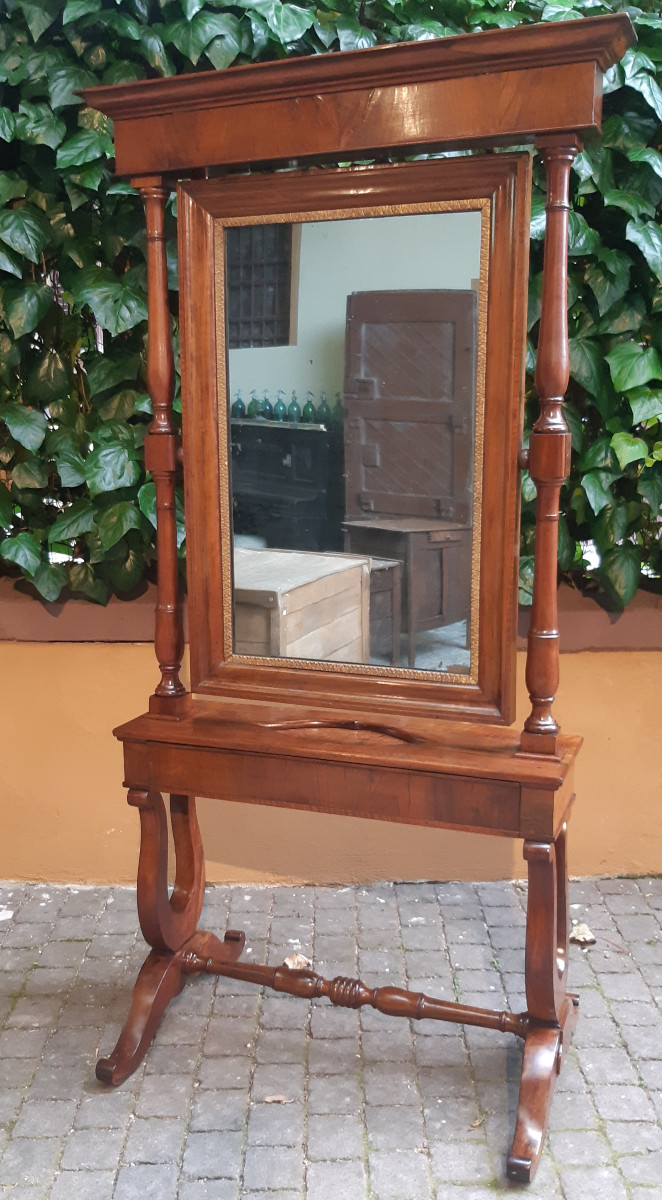 Antique 19th Century Charles X Psyche Mirror