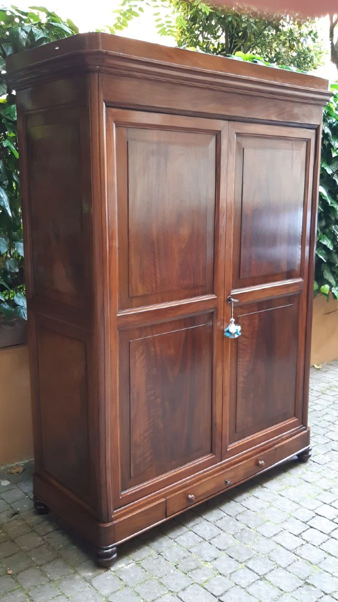 Armoire ancienne en noyer de style Charles X émilien-photo-6
