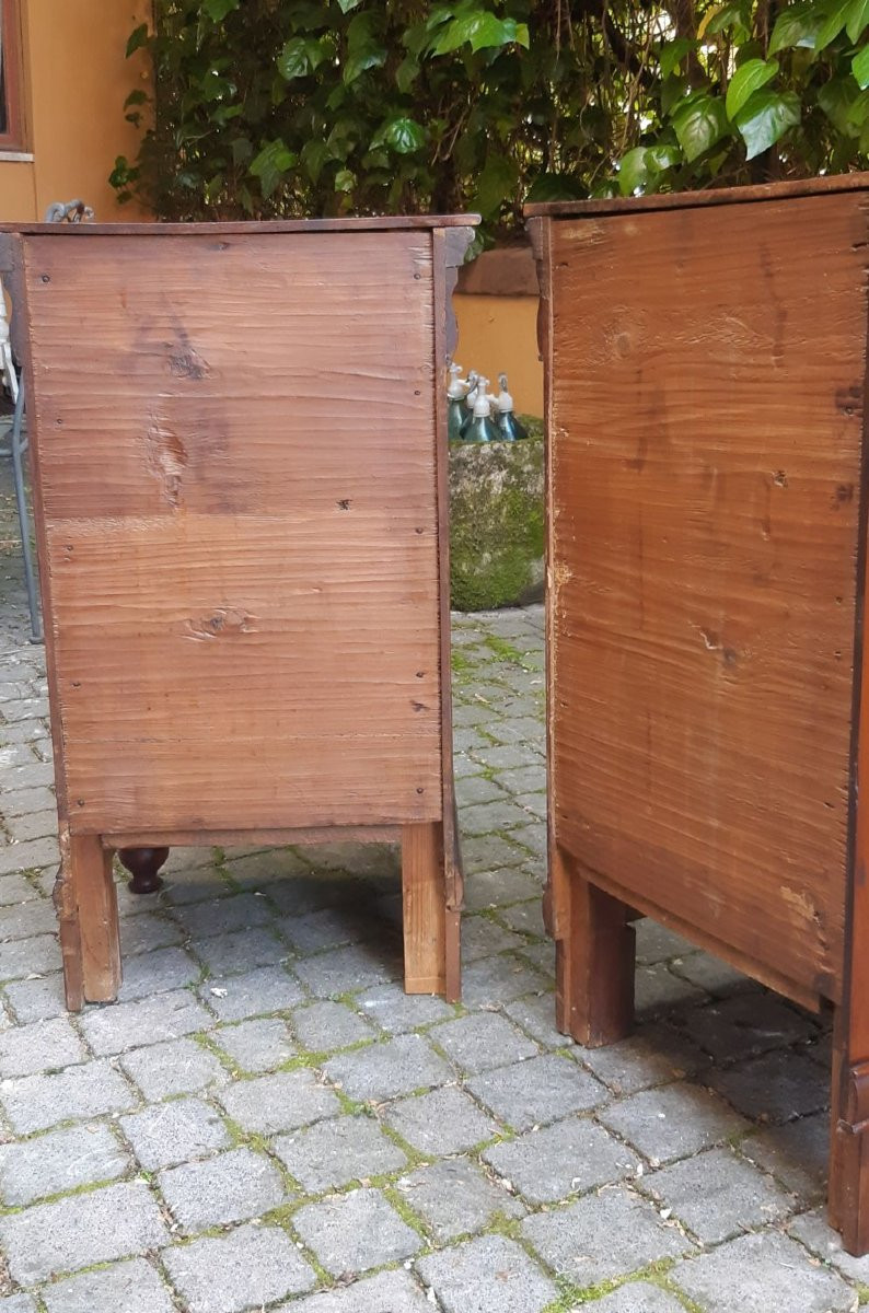 Paire de tables de chevet capucines anciennes émiliennes Louis Philippe-photo-1