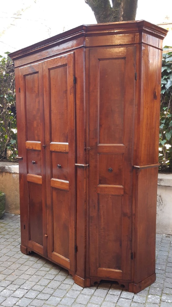 Armoire lombarde ancienne à 4 portes du XVIIIe siècle-photo-2