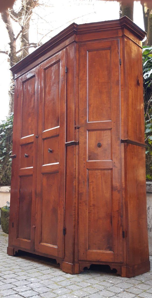 Armoire lombarde ancienne à 4 portes du XVIIIe siècle-photo-5