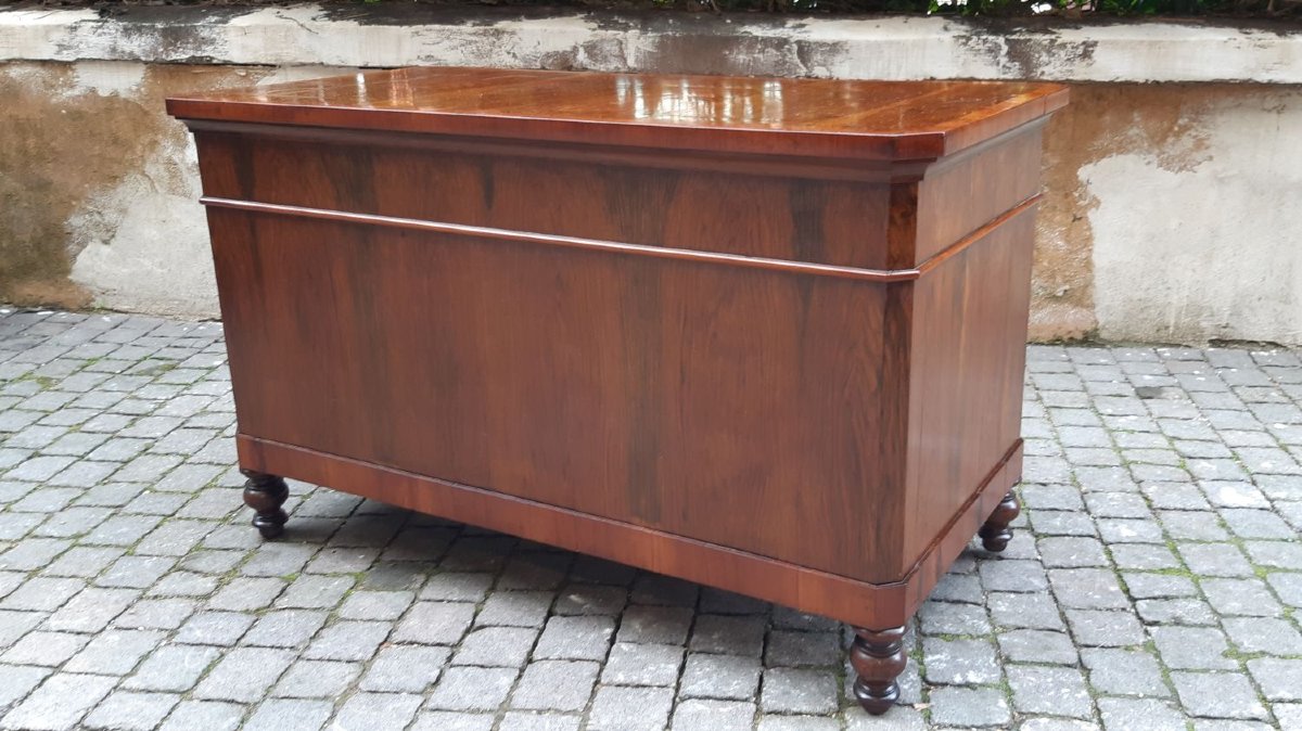 Bureau ancien de style romagnol avec placage en noyer-photo-1