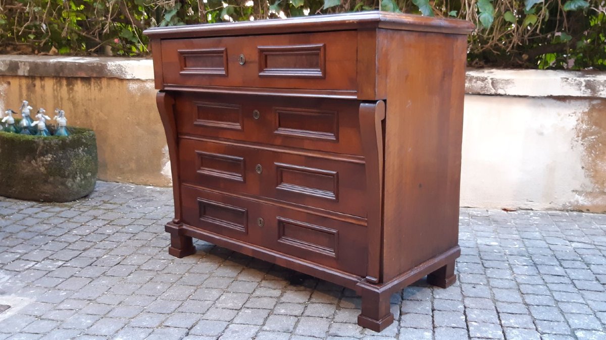 Commode Empire ancienne en noyer avec bureau à abattants-photo-2
