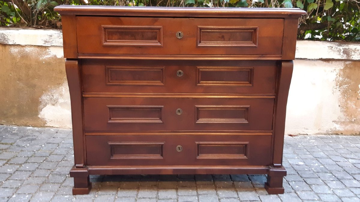 Commode Empire ancienne en noyer avec bureau à abattants-photo-4