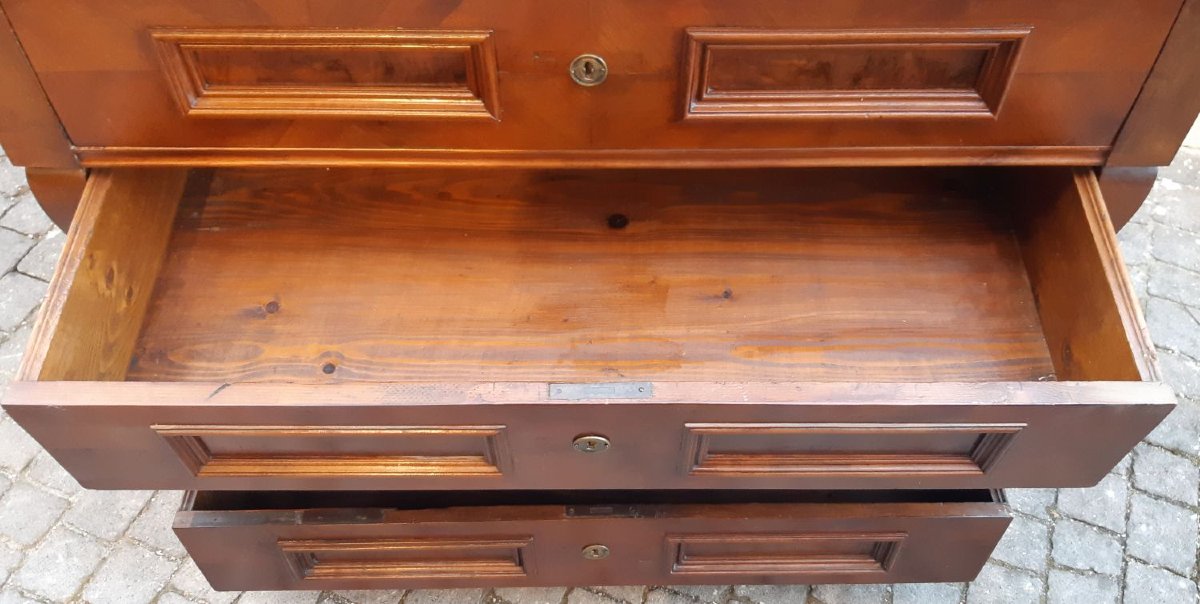 Commode Empire ancienne en noyer avec bureau à abattants-photo-3