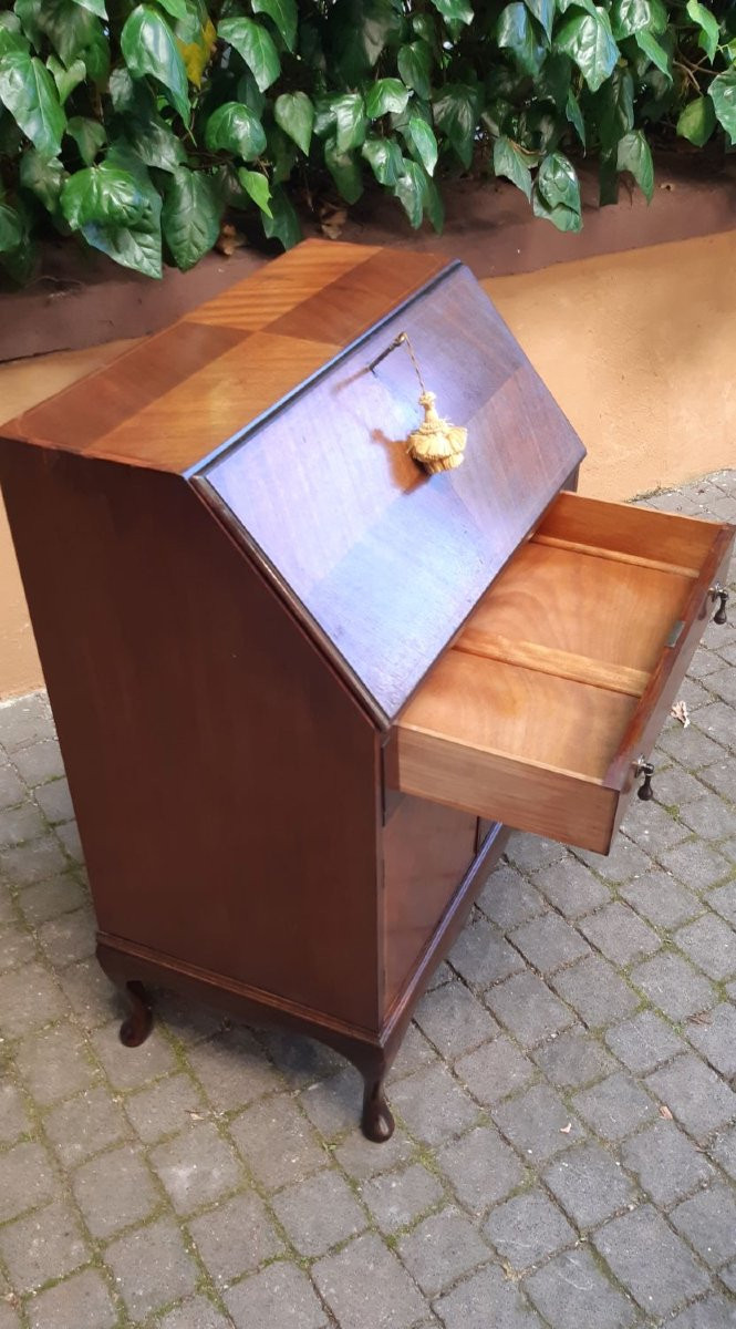 Bureau victorien antique en acajou avec filet-photo-2