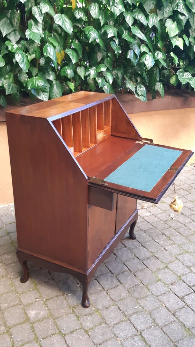 Bureau victorien antique en acajou avec filet-photo-4
