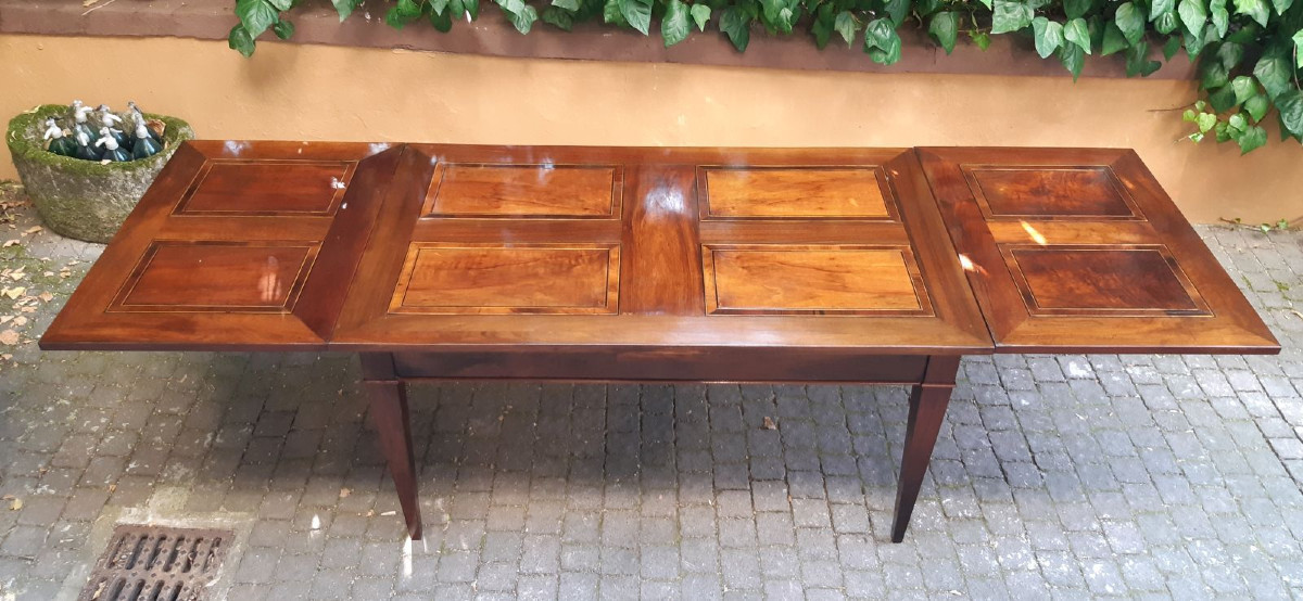 Table extensible antique de 3 m avec tige filetée