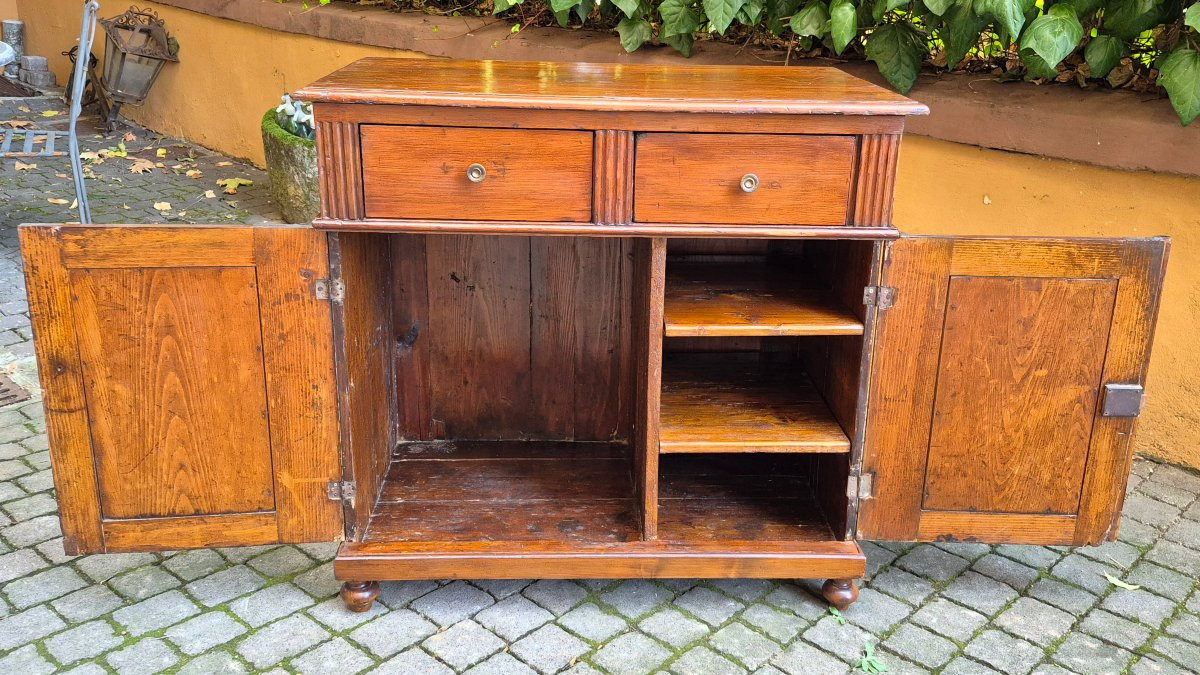 Small Antique Pine Sideboard From The 19th Century-photo-2