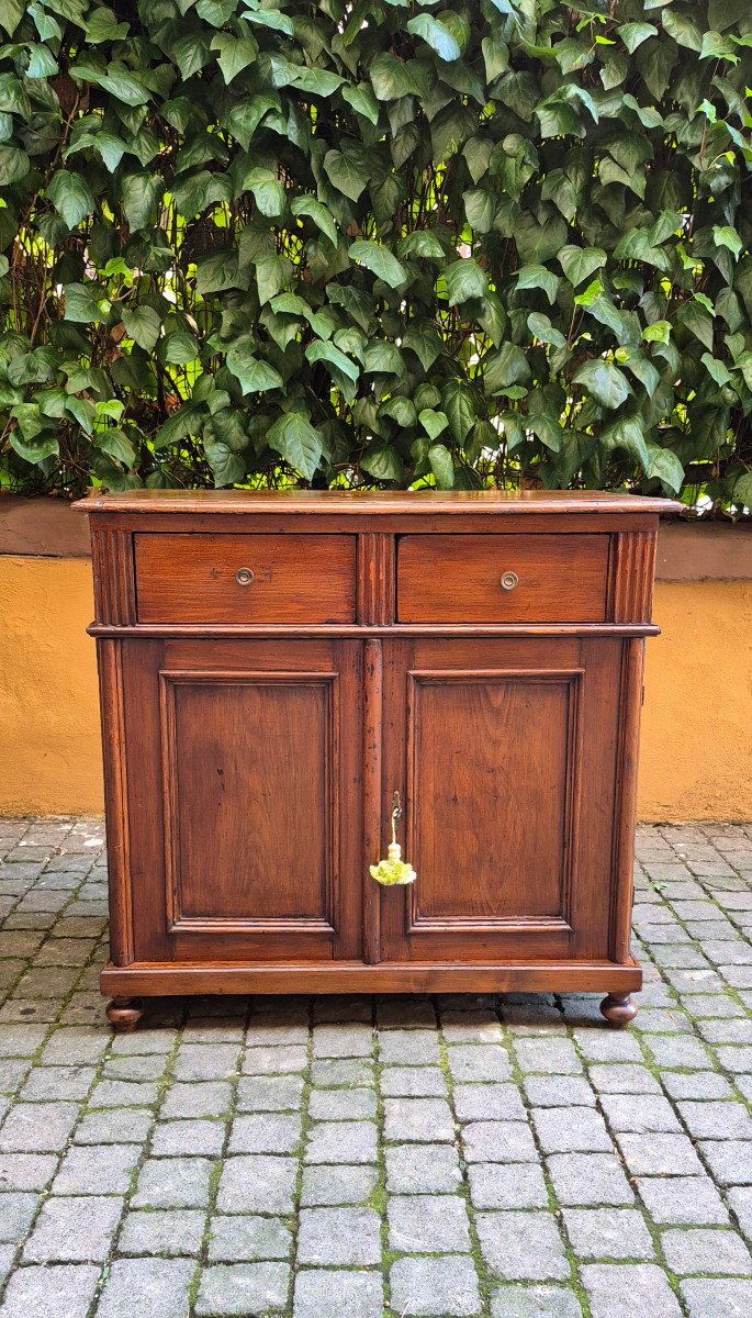 Small Antique Pine Sideboard From The 19th Century