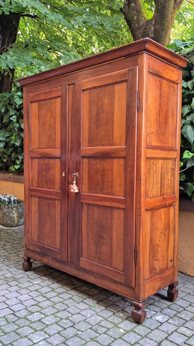 Armoire ancienne lombarde en noyer du XIXe siècle-photo-2