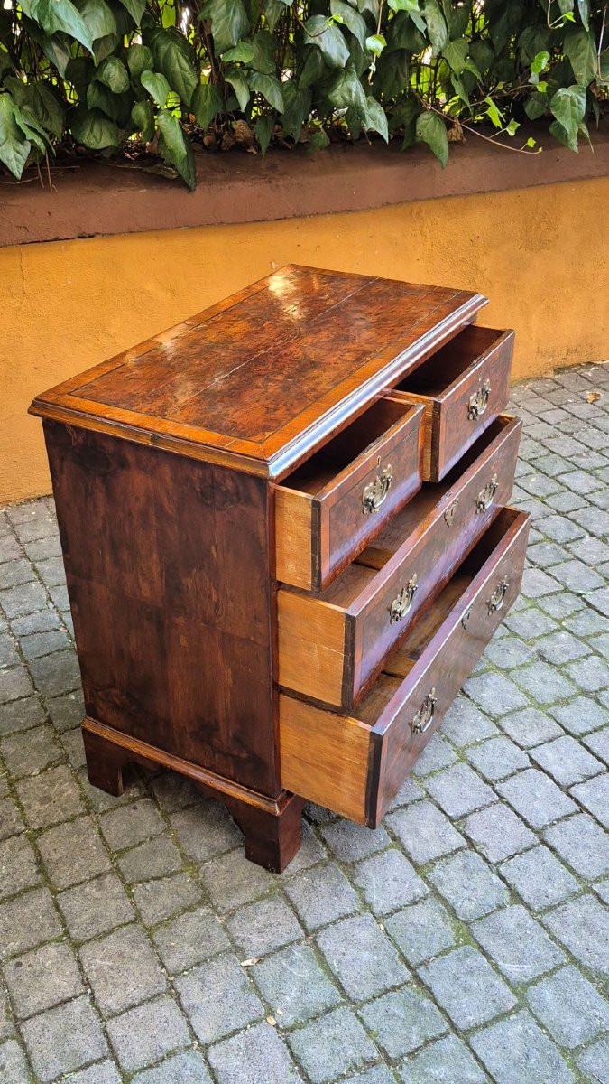 Small Antique English Chest Of Drawers With Thread And Root-photo-3