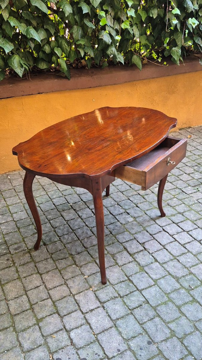 Table à écrire ancienne en placage de noyer-photo-3