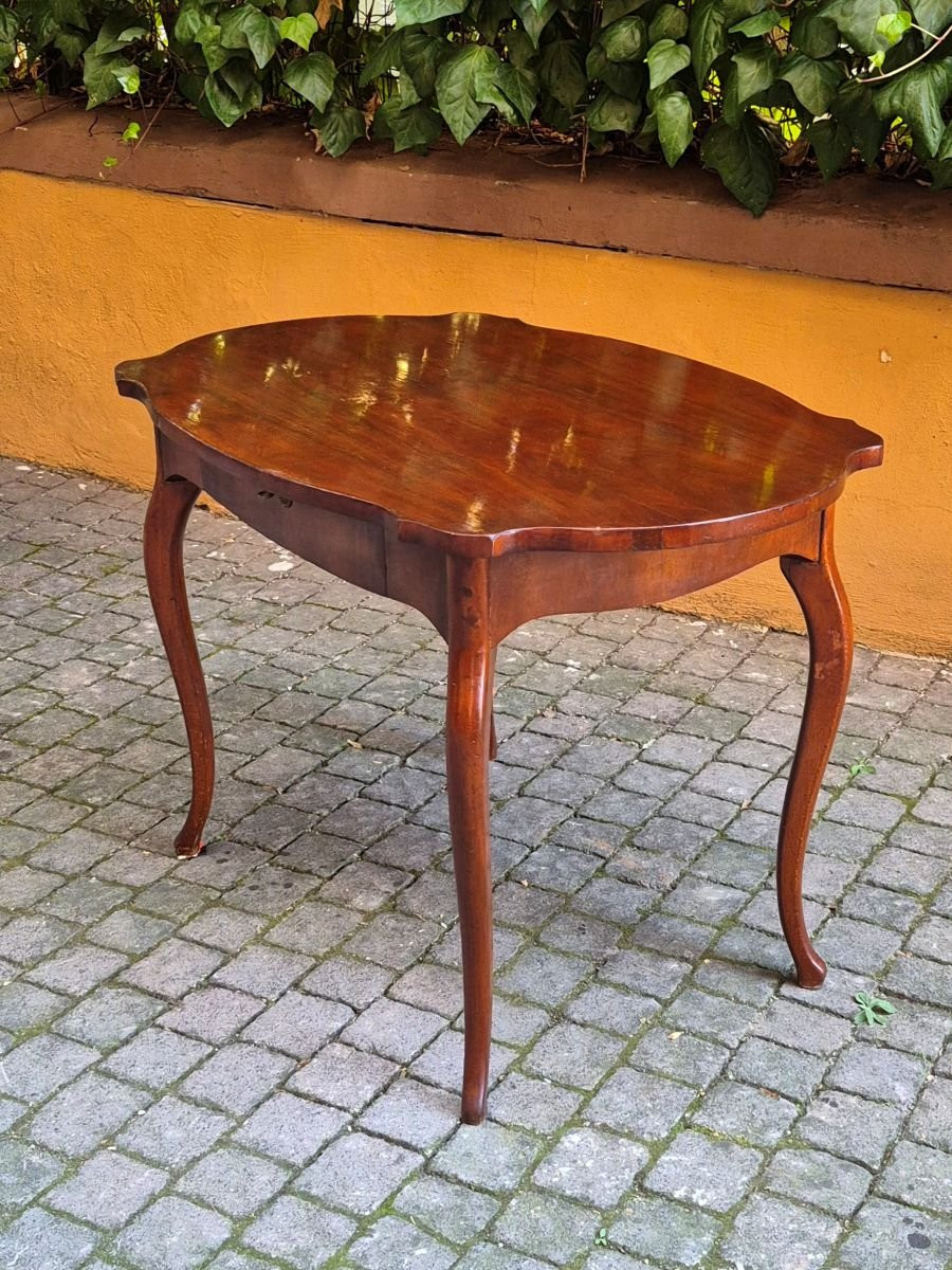 Table à écrire ancienne en placage de noyer-photo-4