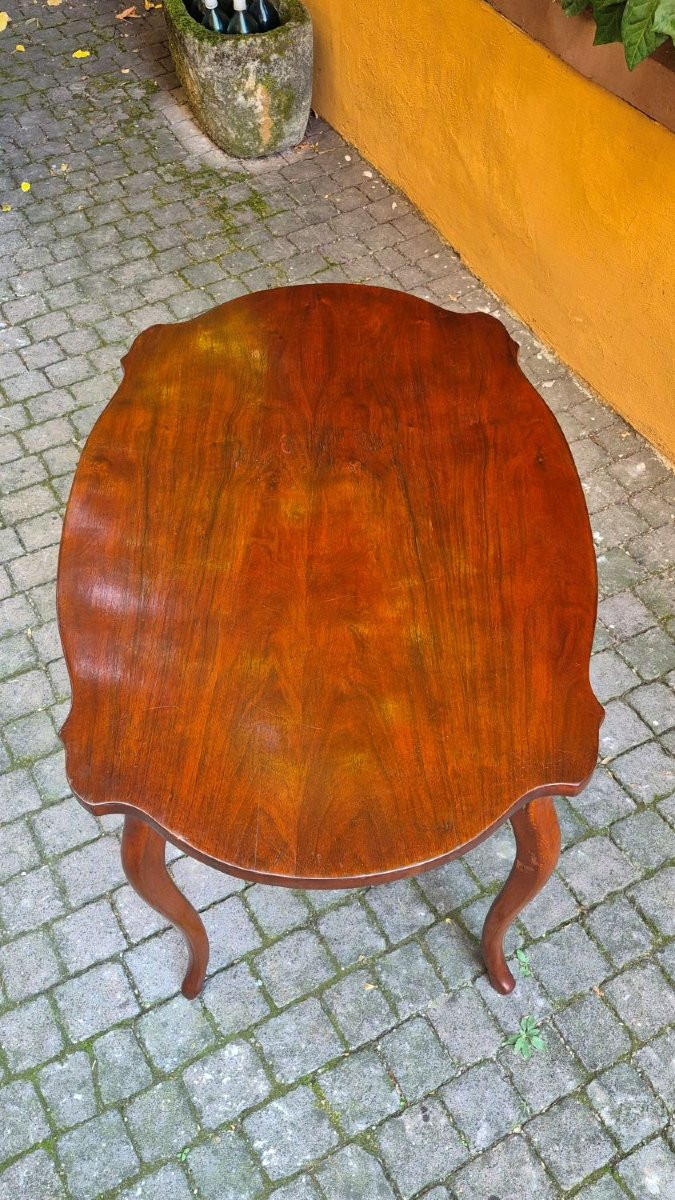 Table à écrire ancienne en placage de noyer-photo-5