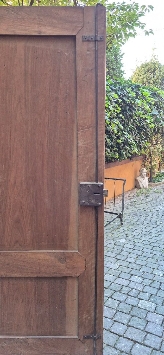 Armoire ancienne lombarde à panneaux de noyer du XIXe siècle-photo-2