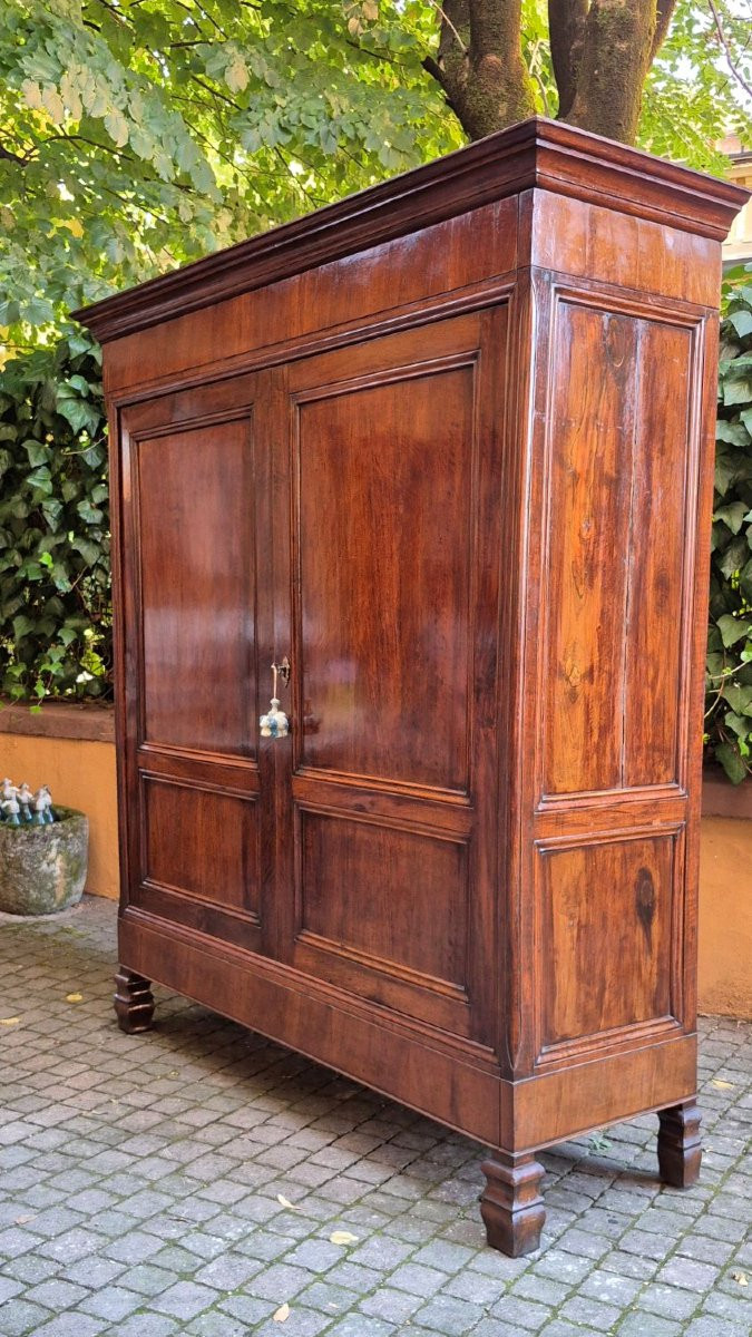 Armoire ancienne lombarde à panneaux de noyer du XIXe siècle-photo-6