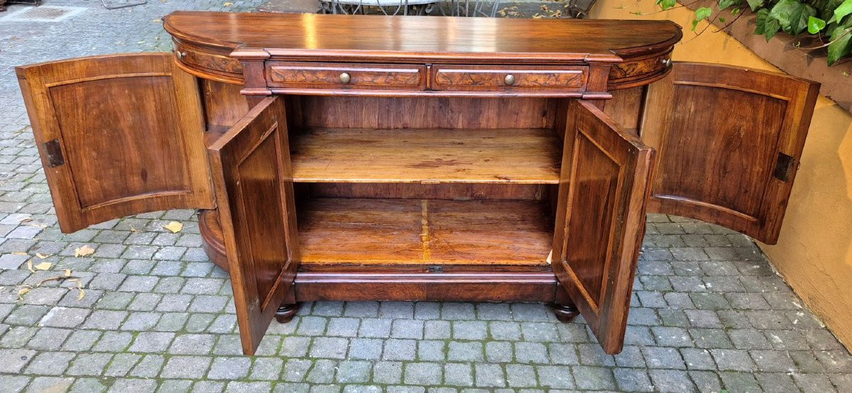 Antique 4-door Sideboard With Wavy Edges-photo-3