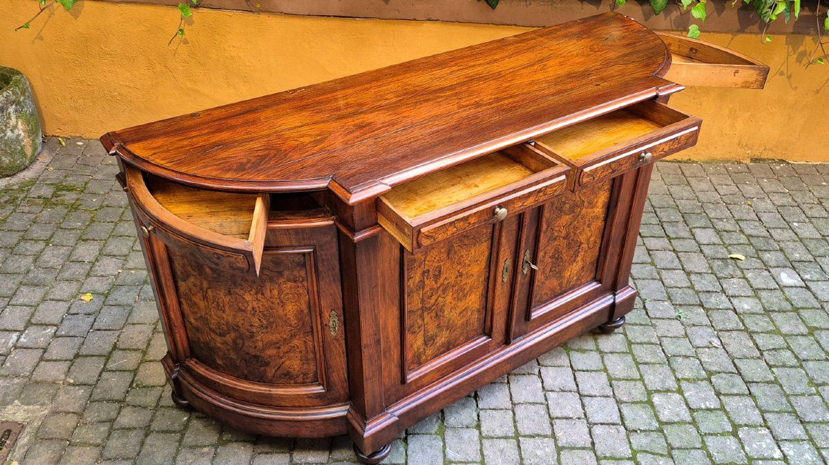 Antique 4-door Sideboard With Wavy Edges-photo-2
