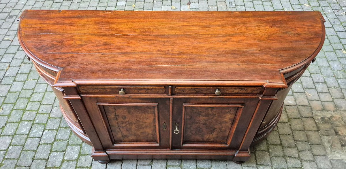 Antique 4-door Sideboard With Wavy Edges-photo-5