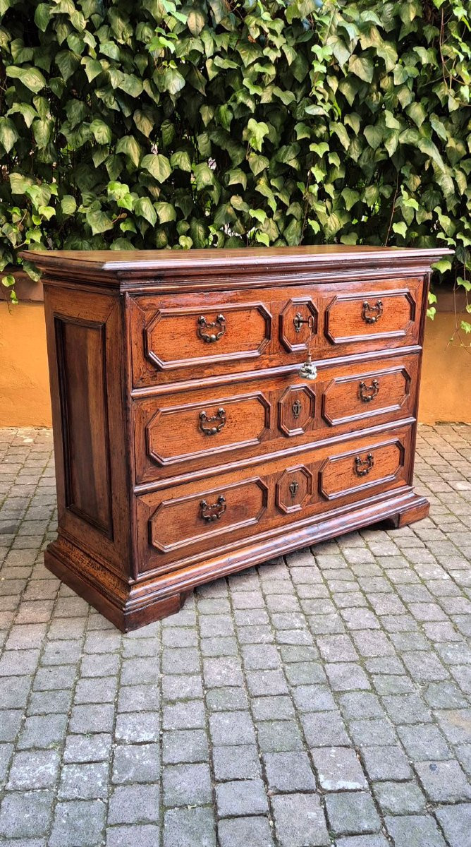 Antique 17th Century Reggio Emilia Walnut Chest Of Drawers-photo-4