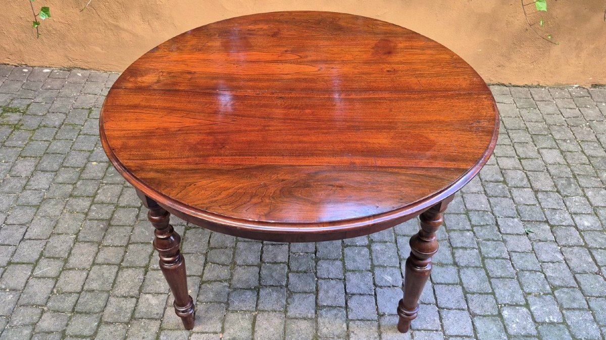 Antique Extendable Round Walnut Table From The 19th Century-photo-3