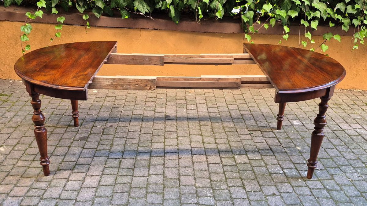 Antique Extendable Round Walnut Table From The 19th Century-photo-4