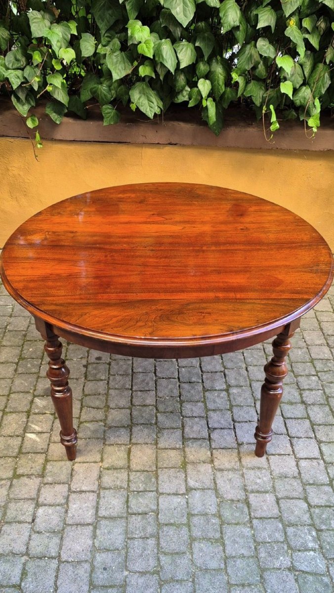 Antique Extendable Round Walnut Table From The 19th Century-photo-1