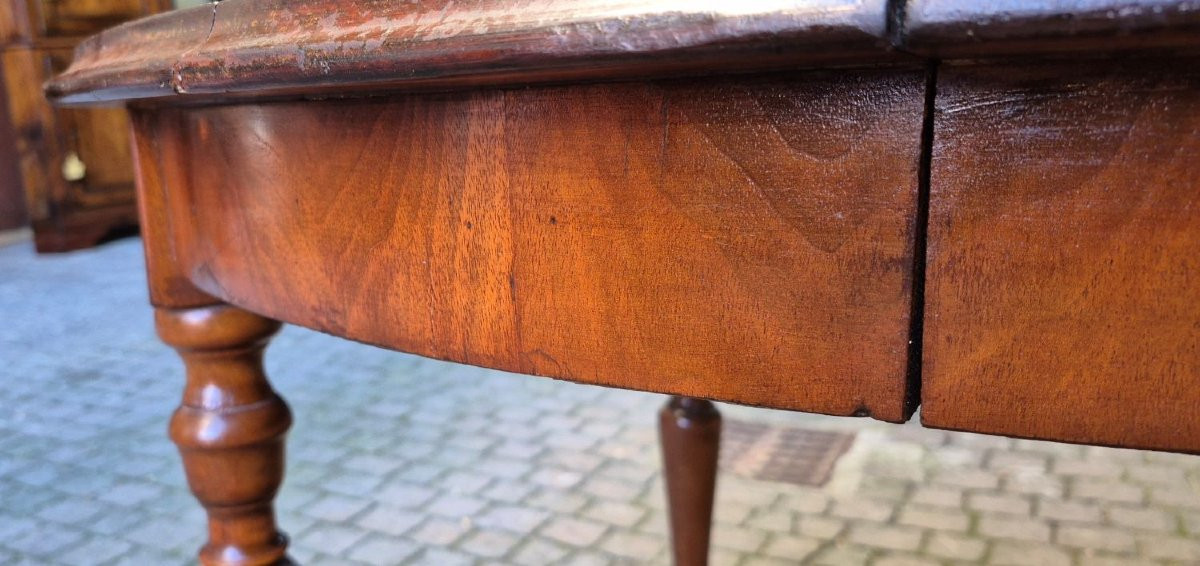 Antique Extendable Round Walnut Table From The 19th Century-photo-3