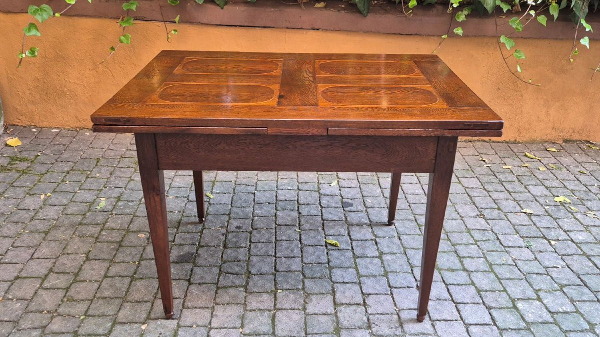 Table extensible ancienne du XIXe siècle avec poignée à vis-photo-1