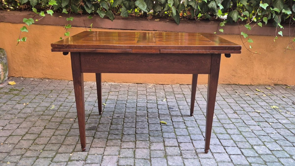 Table extensible ancienne du XIXe siècle avec poignée à vis-photo-2