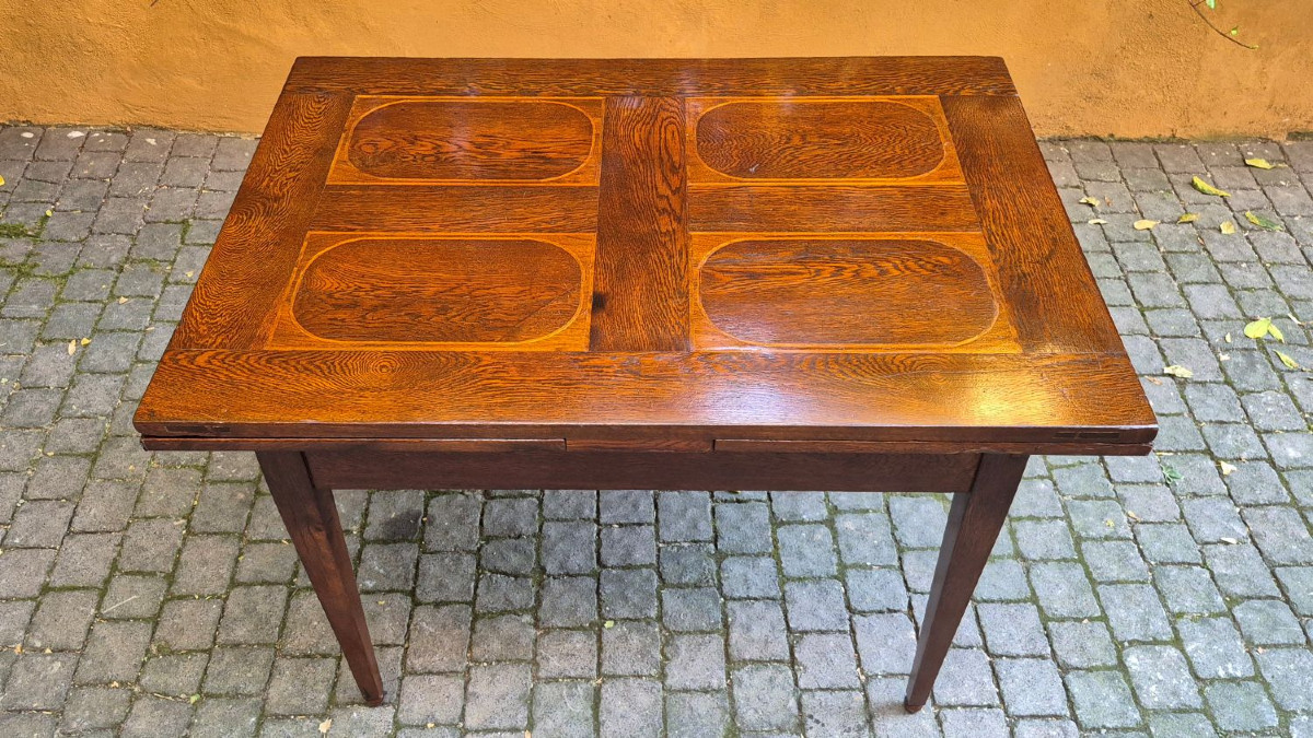 Table extensible ancienne du XIXe siècle avec poignée à vis