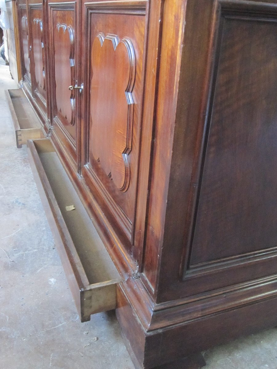 Antique Piedmontese Double-body Sacristy Sideboard-photo-3