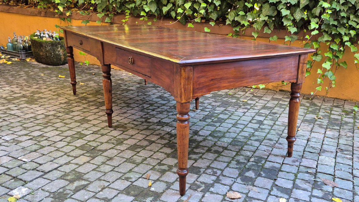 Longue table ancienne en merisier de la région des Marches, à 6 pieds-photo-6