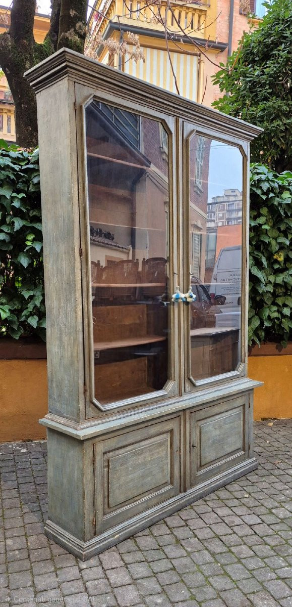 Bibliothèque vénitienne laquée ancienne du XIXe siècle-photo-3