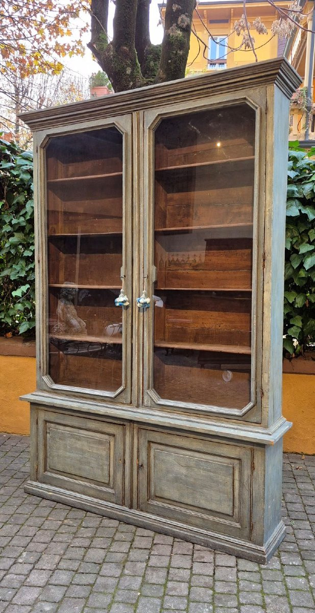 Bibliothèque vénitienne laquée ancienne du XIXe siècle-photo-4