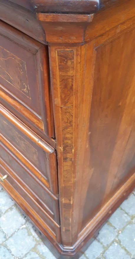 Commode lombarde, plaquée et incrustée-photo-2