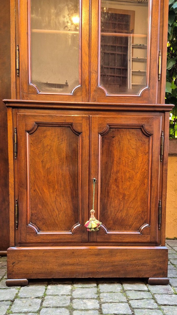 Bibliothèque-pont ancienne en noyer génois-photo-4