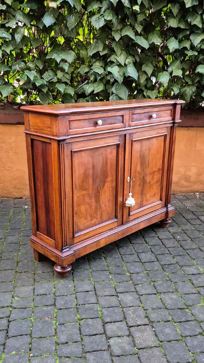 Antique Narrow Emilian Walnut Sideboard For Entrance Hall