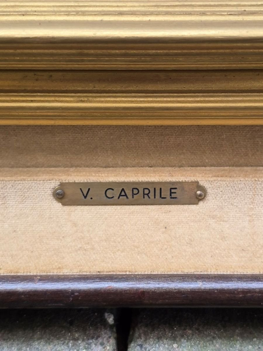 Oil Painting On Panel By Vincenzo Caprile-photo-4