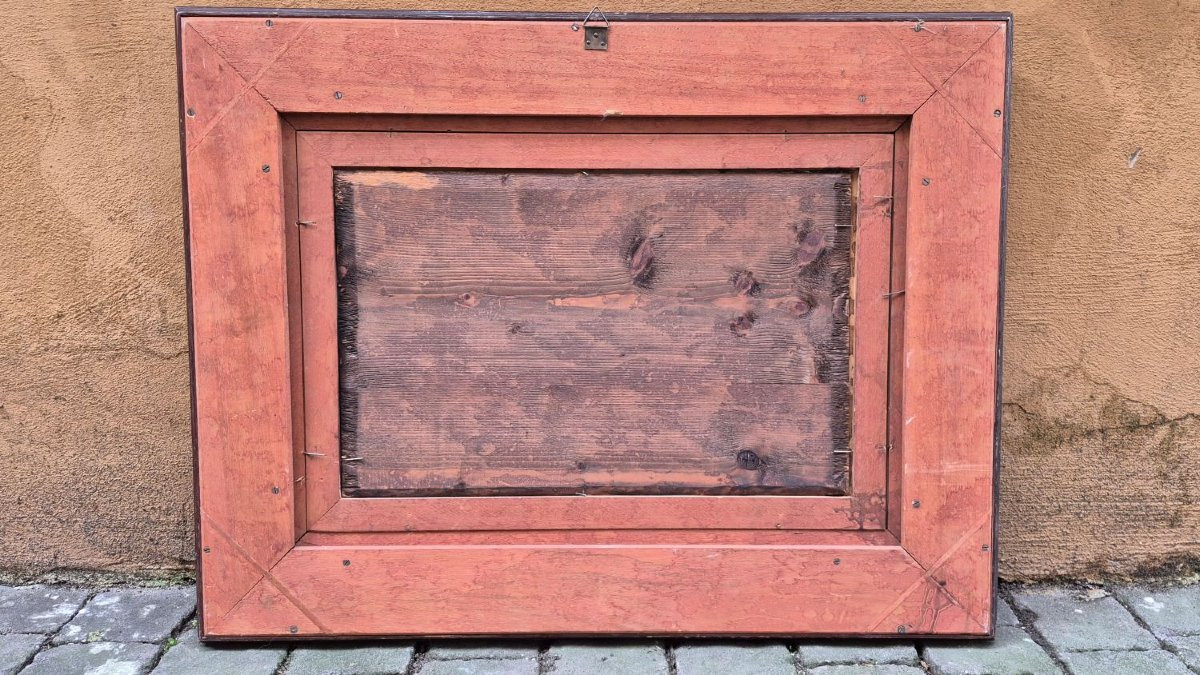 Oil Painting On Panel By Vincenzo Caprile-photo-3