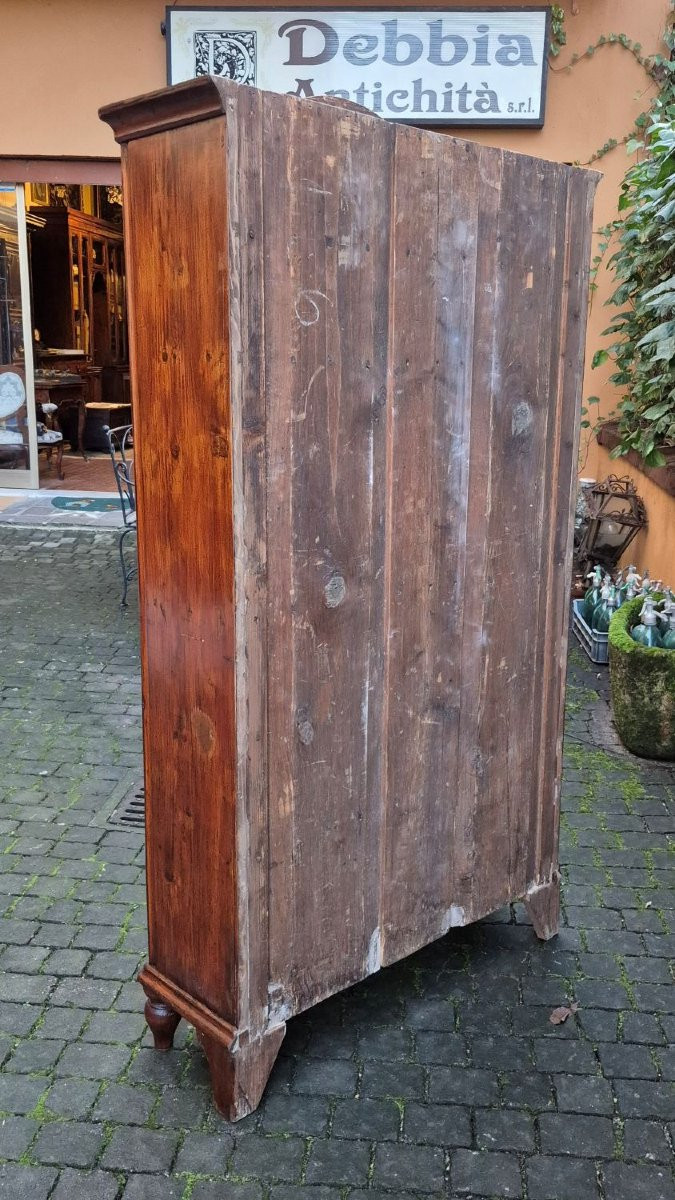 Narrow Antique 19th Century Four-door Pantry Display Cabinet-photo-4