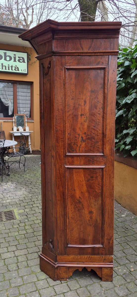 Armoire ancienne de Parme du XVIIe siècle en noyer à panneaux et à aspect rustique-photo-5