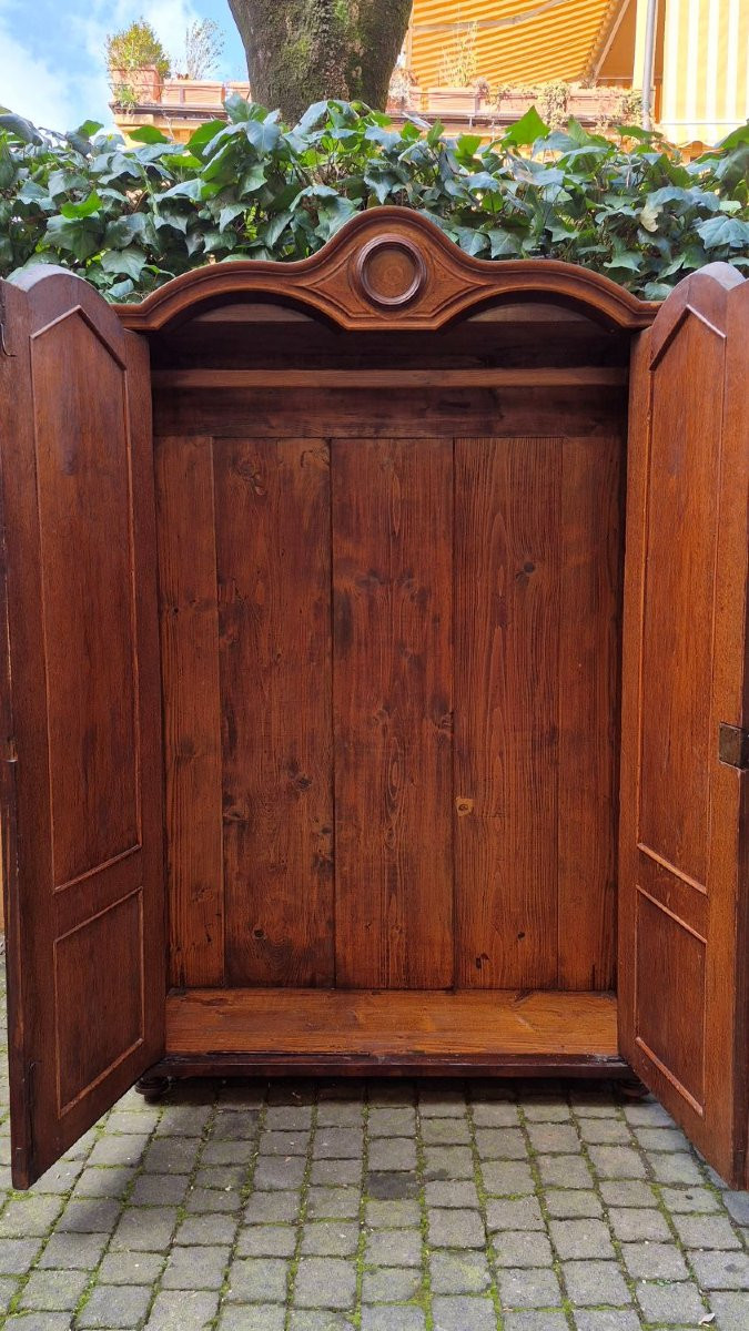 Armoire ancienne en placage de noyer et de loupe du XIXe siècle-photo-3
