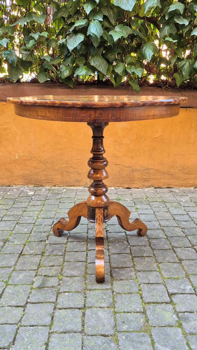 Table Rolo ronde ancienne incrustée-photo-2